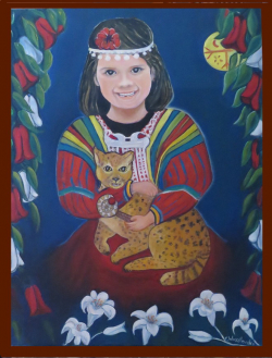 “La Demoiselle à l’Huiña”, huile sur toile, 80x60cm, février 2021 © Ch. Waszilewska